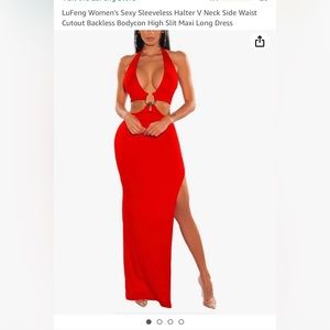 Long red dress - sexy!